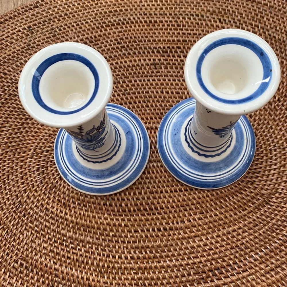 Vintage Delft candle sticks